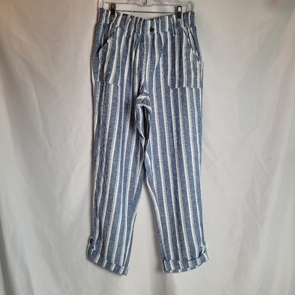 SO Women's Tapered Leg Linen Blend Mid Rise Pull On Pants Size L - Picture 1 of 10
